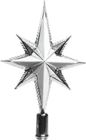 Decoris piek kunststof ster 25.5cm zilver - afbeelding 1