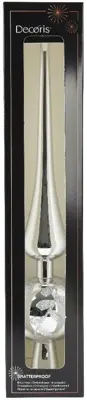 Decoris piek kunststof tak 30cm zilver - afbeelding 2