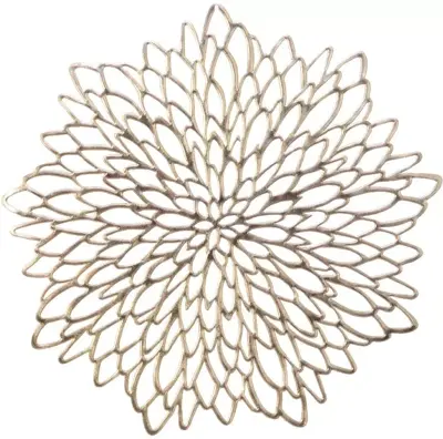 Decoris placemat bloem 38cm champagne 