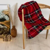Decoris plaid ruit 150x200cm rood - afbeelding 2