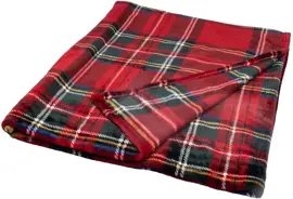 Decoris plaid ruit 150x200cm rood - afbeelding 4
