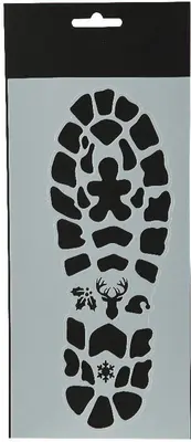 Decoris raamsticker schoenafdruk kerst zwart, wit 