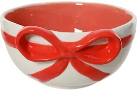 Decoris schaal dolomiet strik 13x7.5cm rood, wit kopen?