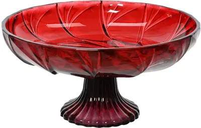 Decoris schaal glas deco 20x10cm rood