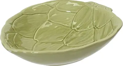 Decoris schaal keramiek artisjok 12.8x16x4cm groen