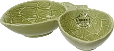 Decoris schaal keramiek artisjok 12x17.5x4cm groen