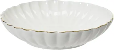Decoris schaal porselein rond 20x4.5cm wit