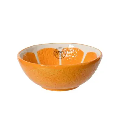 Decoris schaal steen sinaasappel 15x6cm oranje