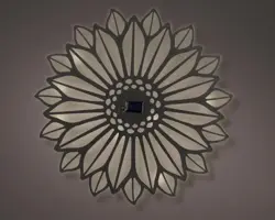 Decoris Solar bloem ijzer steady 37,3 cm x 37,5 cm x zwart - afbeelding 2