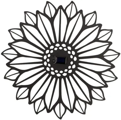 Decoris Solar bloem ijzer steady 37,3 cm x 37,5 cm x zwart - afbeelding 1
