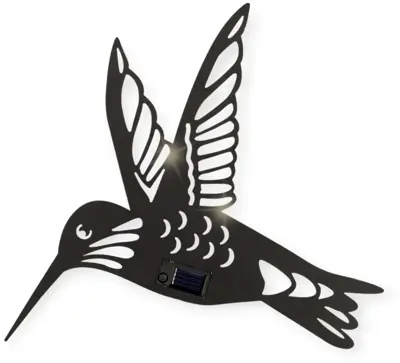Decoris Solar kolibrie ijzer 32,5 cm x 35,5 cm - Zwart - afbeelding 1