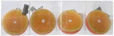 Decoris tafelkleedgewicht polyresin sinaasappel 5x5x3cm oranje - afbeelding 1