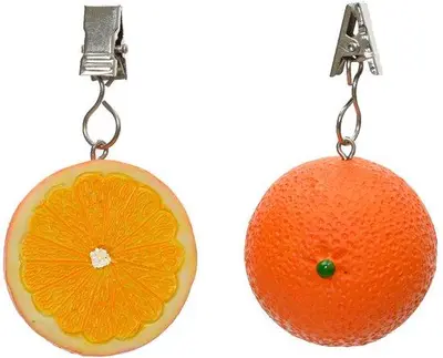Decoris tafelkleedgewicht polyresin sinaasappel 5x5x3cm oranje - afbeelding 2