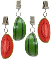 Decoris tafelkleedgewicht polyresin watermeloen 5x3x3cm groen, rood kopen?