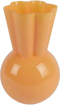 Decoris vaas glas deco 17.5x28cm oranje
