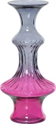Decoris vaas glas deco 18x37cm roze, transparant