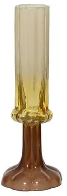 Decoris vaas glas deco 9x25.5cm bruin