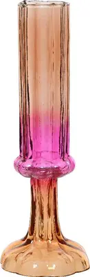 Decoris vaas glas deco 9x25.5cm roze, oranje