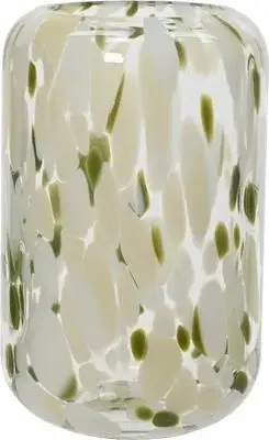 Decoris vaas glas lea 15.5x32cm crème