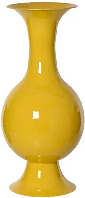 Decoris vaas ijzer deco 25x56cm geel