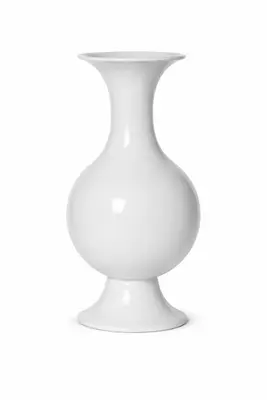 Decoris vaas ijzer deco 25x56cm wit