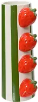 Decoris vaas keramiek aardbei 10.5x7.8x20.7cm groen, wit, rood kopen?