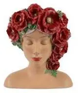 Decoris vaas polyresin aardbei 20.8x16x23cm roze, rood