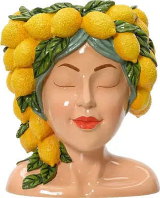 Decoris vaas polyresin citrus 19.5x17x23cm multi
