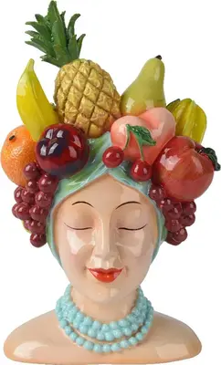 Decoris vaas polyresin cuba 21.2x23x36.7cm multi