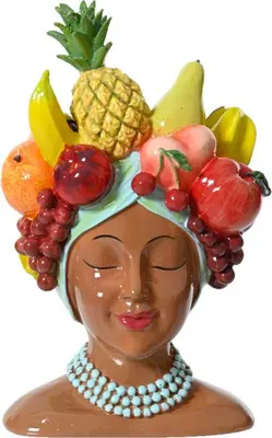 Decoris vaas polyresin fruit 13.4x15x23cm multi - afbeelding 1