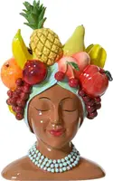 Decoris vaas polyresin fruit 13.4x15x23cm multi - afbeelding 1