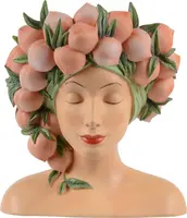 Decoris vaas polyresin perzik 20x17.6x23cm roze, groen kopen?