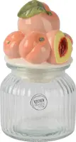 Decoris voorraadpot glas perzik 11x19cm oranje, transparant kopen?