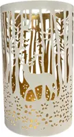 Decoris windlicht metaal hert 10x13cm wit, goud kopen?
