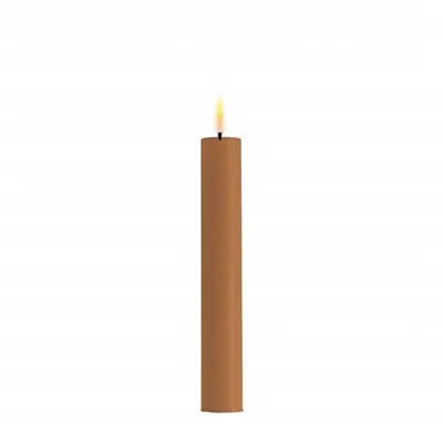 Deluxe Homeart LED dinerkaars real flame 2.2x15cm caramel 2 stuks - afbeelding 1