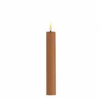 Deluxe Homeart LED dinerkaars real flame 2.2x15cm caramel 2 stuks - afbeelding 1