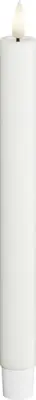 Deluxe Homeart LED dinerkaars real flame 2.2x15cm wit 2 stuks - afbeelding 1