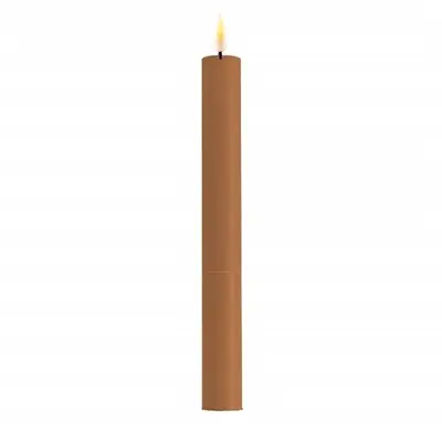 Deluxe Homeart LED dinerkaars real flame 2.2x24cm caramel 2 stuks - afbeelding 1