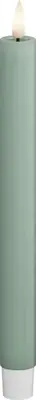 Deluxe Homeart LED dinerkaars real flame 2.2x24cm salvie green 2 stuks - afbeelding 1