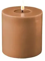 Deluxe Homeart LED kaars real flame 10x10cm caramel  - afbeelding 1