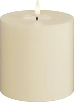 Deluxe Homeart LED kaars real flame 10x10cm cream  - afbeelding 1
