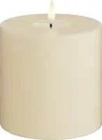 Deluxe Homeart LED kaars real flame 10x10cm cream  - afbeelding 1