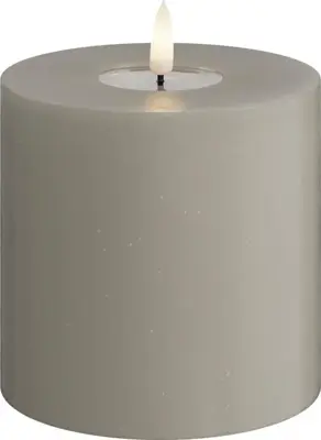 Deluxe Homeart LED kaars real flame 10x10cm zand  - afbeelding 1