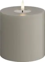 Deluxe Homeart LED kaars real flame 10x10cm zand  - afbeelding 1