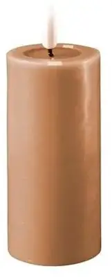 Deluxe Homeart LED kaars real flame 5x10cm caramel  - afbeelding 1
