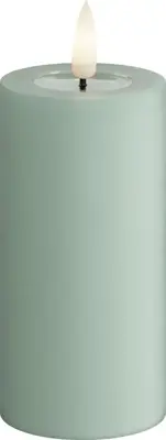 Deluxe Homeart LED kaars real flame 5x10cm saliegroen  - afbeelding 1