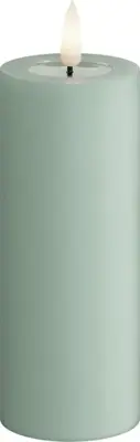 Deluxe Homeart LED kaars real flame 5x12.5cm saliegroen  - afbeelding 1