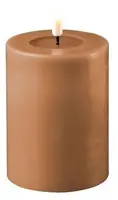 Deluxe Homeart LED kaars real flame 7.5x10cm caramel  - afbeelding 1