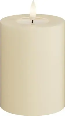 Deluxe Homeart LED kaars real flame 7.5x10cm cream  - afbeelding 1