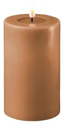 Deluxe Homeart LED kaars real flame 7.5x12.5cm caramel  - afbeelding 1